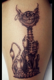 疯狂的骨骼猫纹身图案