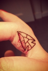 手指简单的流血箭头彩绘纹身图案