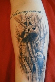 拯救熊猫黑灰纹身图案