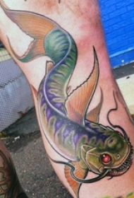 多款个性小动物抽象线条鲶鱼纹身图案
