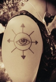 大臂眼睛简约清新纹身图案