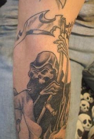 手臂死神黑色纹身图案