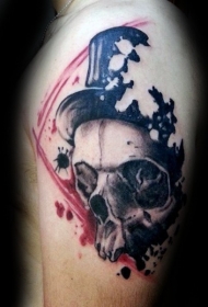 PS图象处理软件风格戴帽子骷髅纹身图案