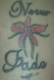 肩部彩色永不褪色的兰花纹身图案