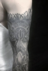 华丽的黑白神秘的梵花纹身图案