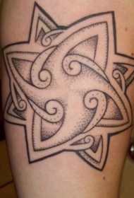 阿兹特克部落符号点刺纹身图案