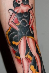 性感墨西哥手绘女郎经典纹身图案