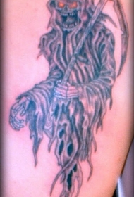 传统红眼睛死神纹身图案