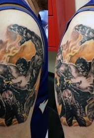 肩部彩色真正的照片黑人纹身图案
