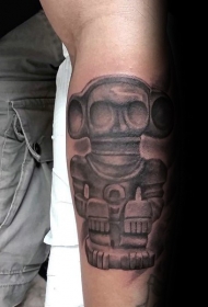 经典的黑灰风格旧石雕纹身图案