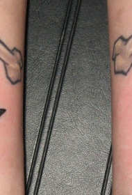 骷髅与黑白星星纹身图案