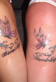闺蜜相同的蝴蝶纹身图案
