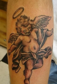 微笑的灵气小天使纹身图案