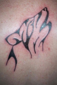 黑色小部落狼头纹身图案