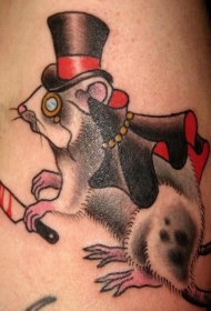 old school拿刀的老鼠纹身图案