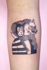 愚蠢的黑色各种面具纹身图案