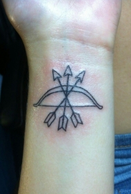 手腕上有三个箭头纹身图案
