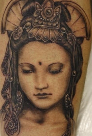 美丽的艺伎黑色个性纹身图案