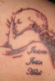 沉睡的天使黑色纹身图案