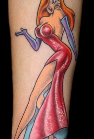 手臂彩色动漫卡通人物纹身图案