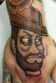 手背水彩烟雾玩具牛仔男士纹身图片