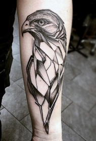 手臂岩石似的黑色小老鹰纹身图案