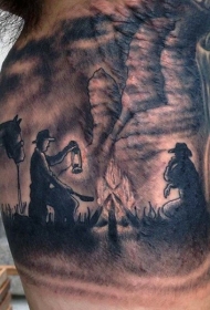 手臂彩绘西方风格人物纹身图案