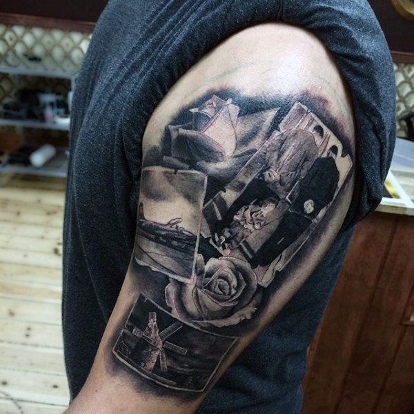独特设计的各种老写实照片纹身图案