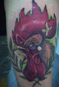 邪恶战斗公鸡纹身图案