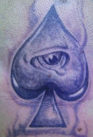 黑桃标志内眼睛纹身图案