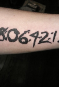 黑色的粗体数字手臂纹身图案