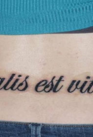 背部黑色拉丁文纹身图案
