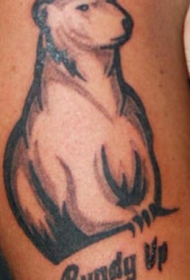 英文字母与北极熊纹身图案