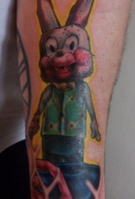 小臂卡通彩色兔子纹身图案