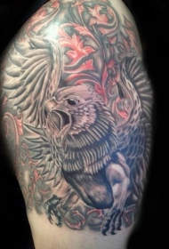 格里芬神兽彩色纹身图案