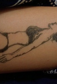 old school女孩人像纹身图案