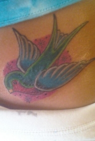 五颜六色美丽的麻雀纹身图案