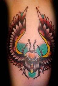 old school埃及圣甲虫纹身图案