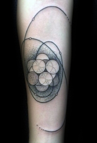 小臂点刺风格黑色有趣的装饰品纹身图案