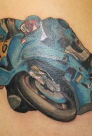 肩部彩色自行车赛车手纹身图案