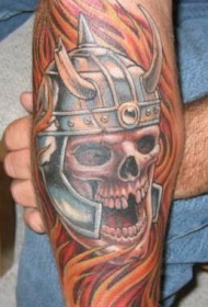 骷髅武士彩绘纹身图案