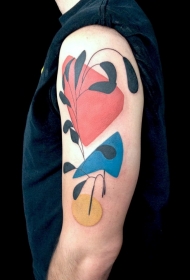 新的学院风格的个性植物纹身图案