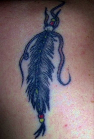北美土著风羽毛护身符纹身图案