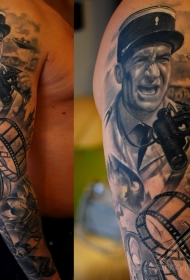 路易斯演员肖像纹身图案