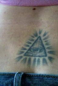 背部三角形眼睛纹身图案