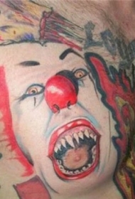 小臂丑陋的小丑脸纹身图案