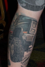 小腿吉普车彩绘纹身图案