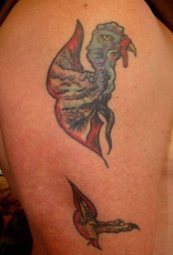 土耳其彩色鸟纹身图案