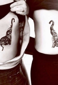 漂亮的几何元素简单个性线条姐妹纹身图案