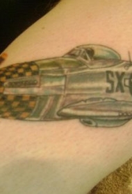 手臂彩色军用战斗机纹身图案